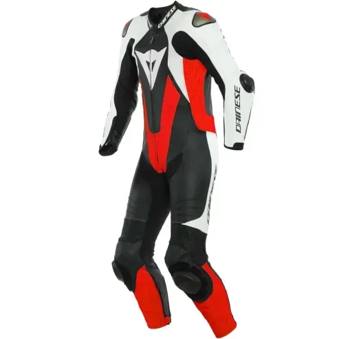 Macacao Dainese Pro Laguna Seca 5 1Pc Preto Branco e Vermelho - 48